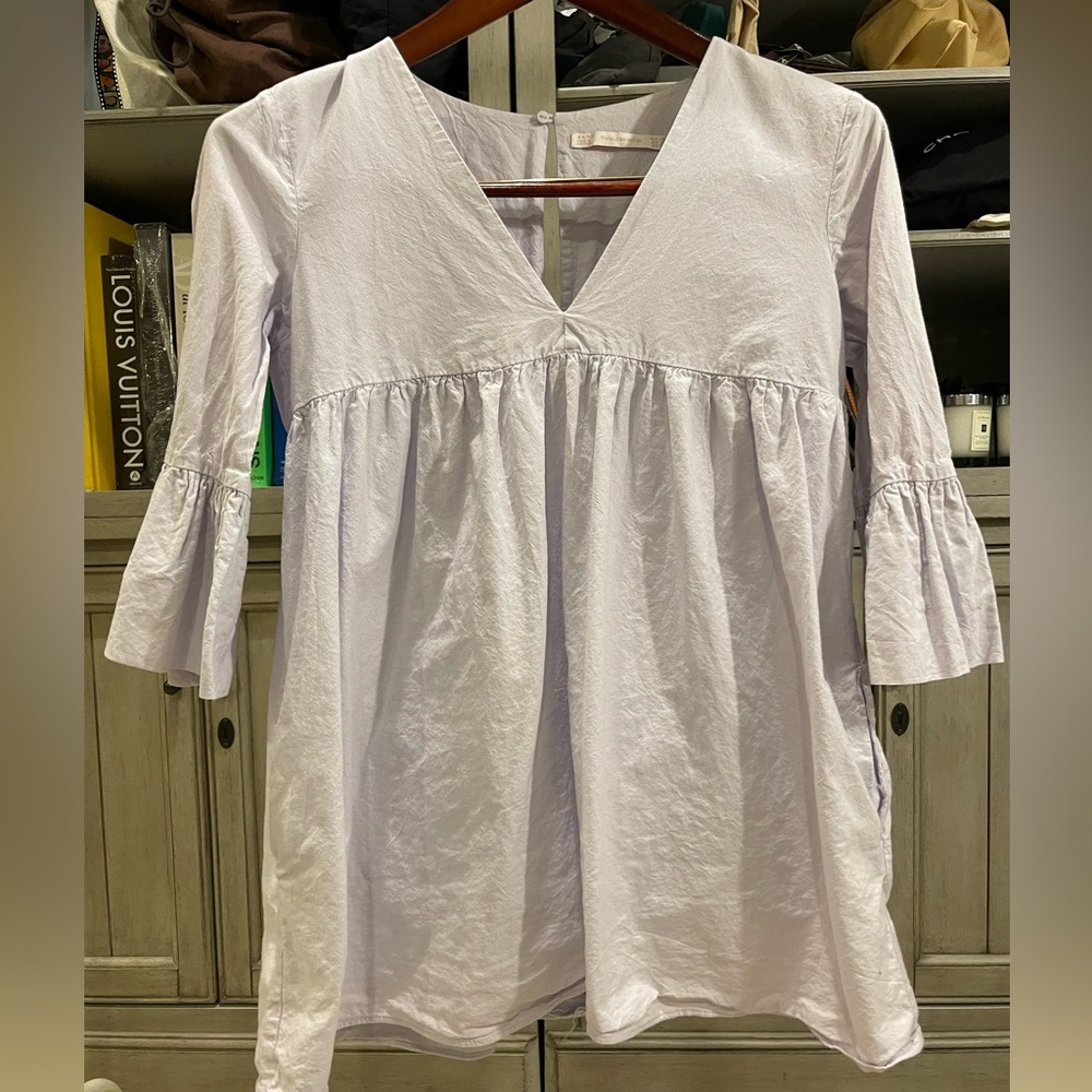 Zara Blue Romper with bell sleeves